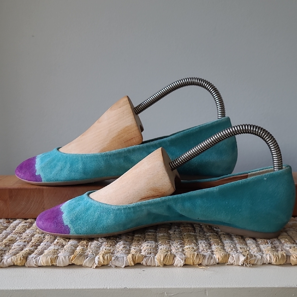 Anthropologie Hand Painted Taika Flats Leifnotes Made In Italy Size 39/US8